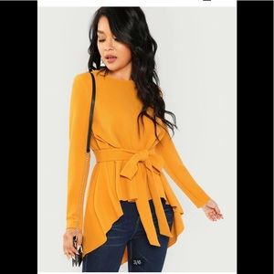 Asymmetrical hi low blouse